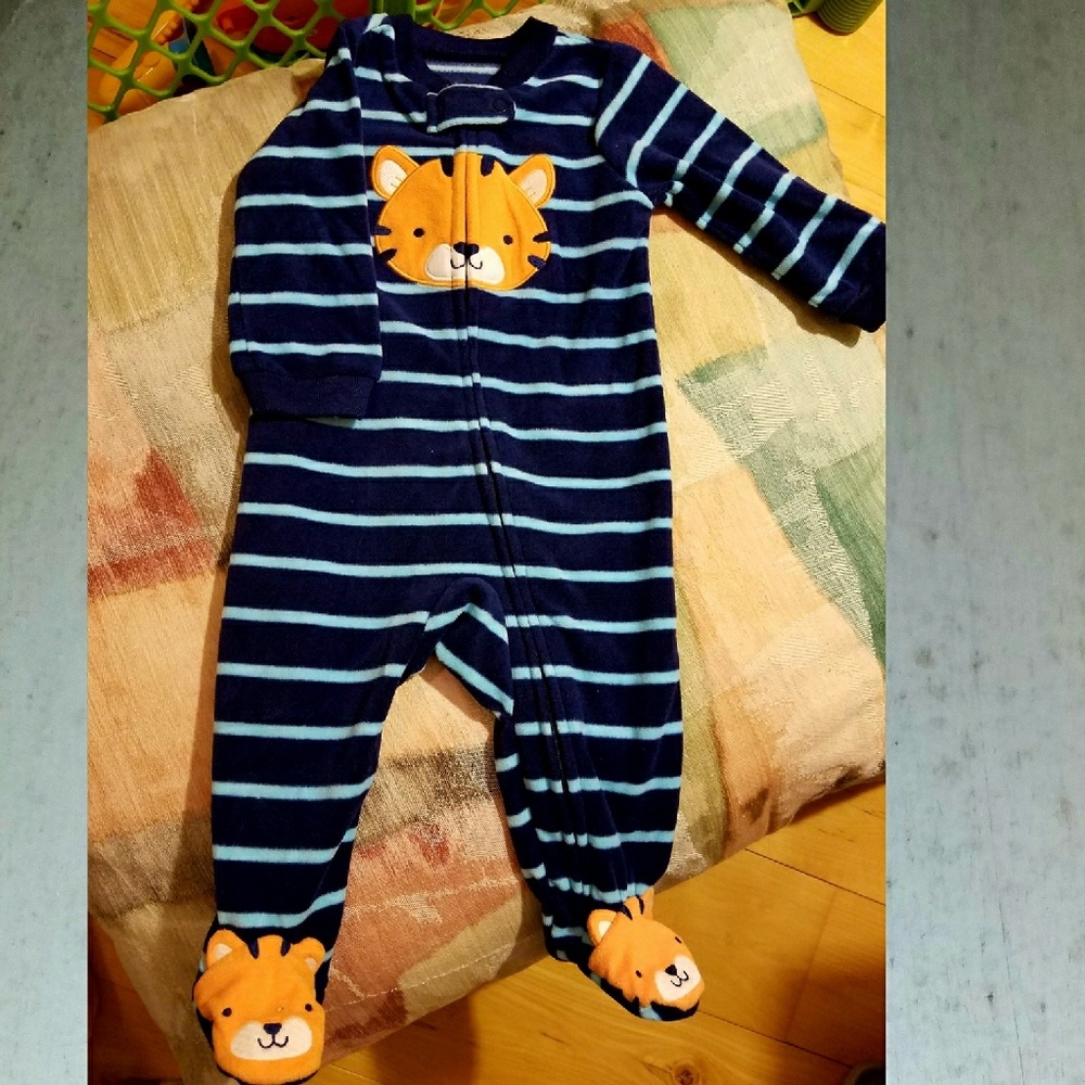 Carter's Just One You 3-6 mnth fleece zip jammies